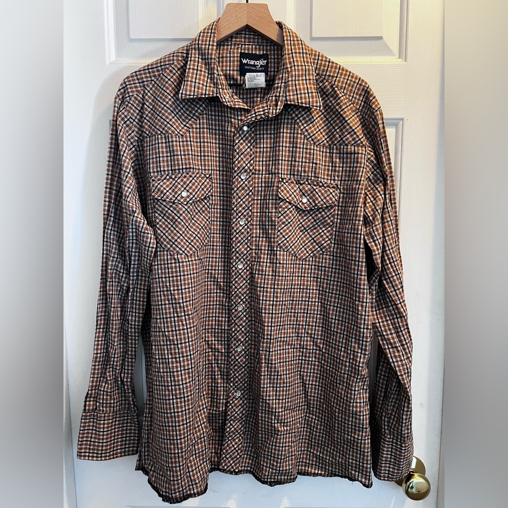 Wrangler western pearl snap shirt